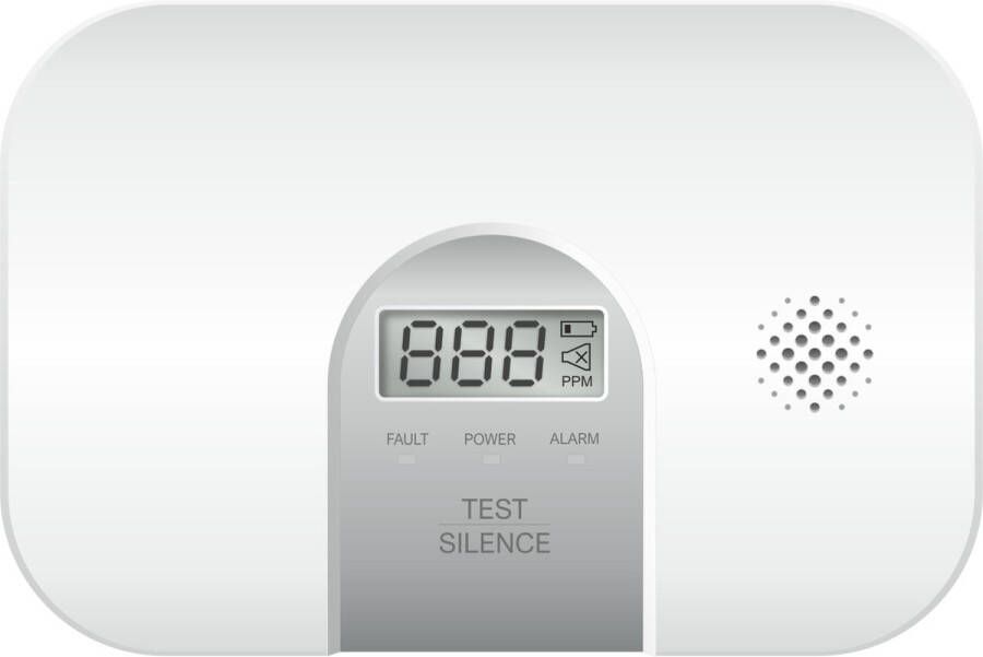 ELRO FC2802 Koolmonoxidemelder met 10-jarige sensor en display CO-melder voldoet aan Europese Norm EN50291