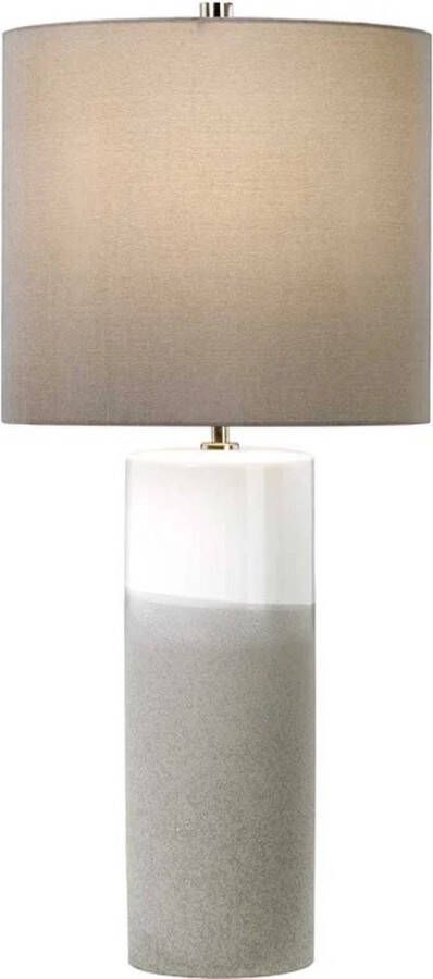 Elstead Lighting LED Tafellamp Fulwell 1X E27 Max 60W White Gloss and Matt Grey Dark Grey Shade