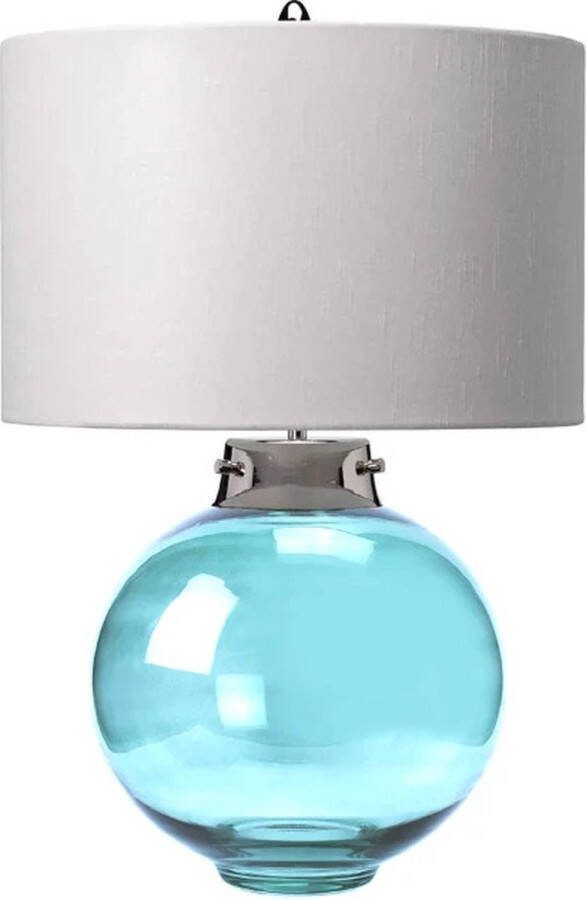 Elstead Lighting LED Tafellamp Kara 1X E27 Max 60W Polished Nickel Blue Glass