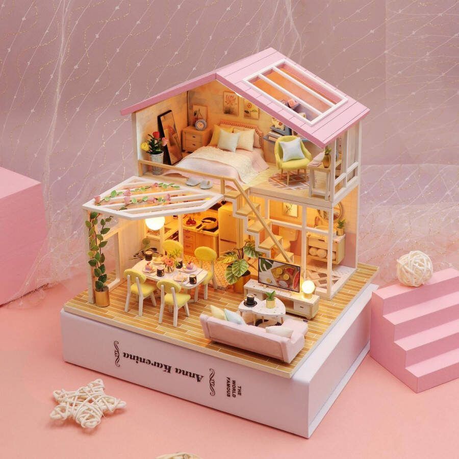 Elysee Beauty DIY Sweet Time poppenhuis met LED Dollhouse Miniatuur hobby bouwpakket