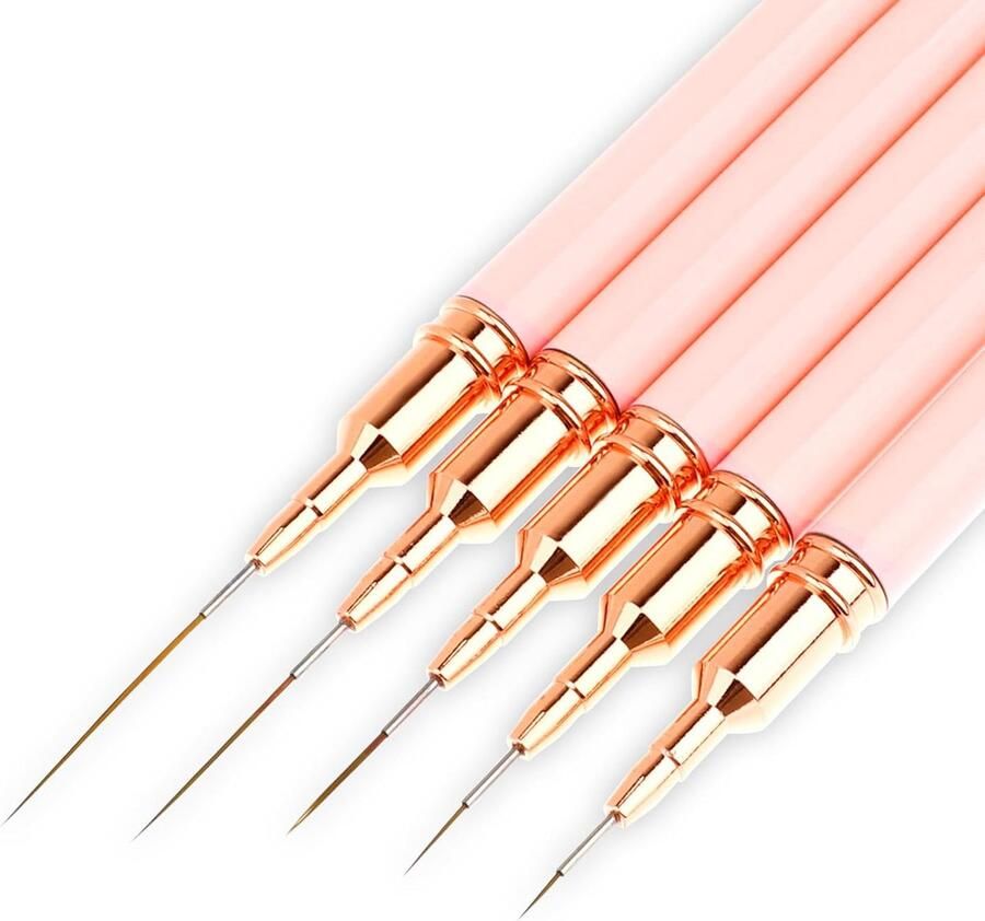 Elysee Beauty set van 5 Penselen voor Nagel Gel Nagel kwasten Line nail art brush set