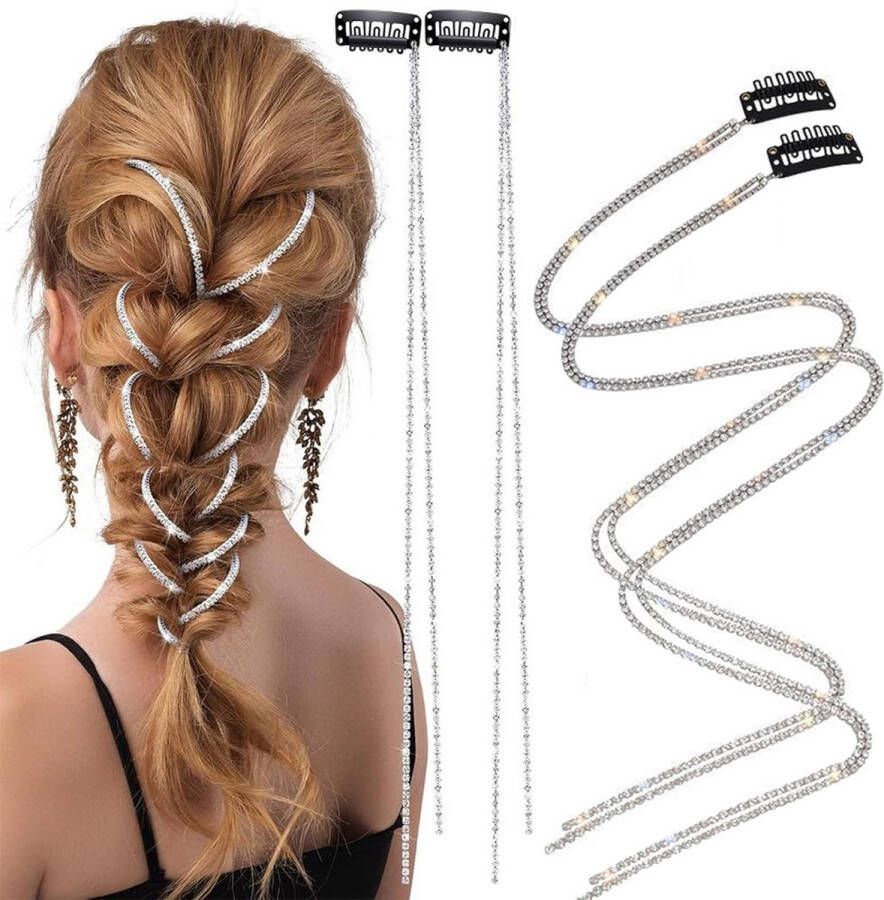 Elysee Beauty Set van 3 zilveren haarclips Strass dames Silver rhinestone hair crystal clips Perfect voor festival huwelijk en feesten