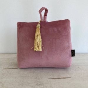Elzet Gifts & Living Deurstopper fluweel oud roze Elzet 18x11x18 cm