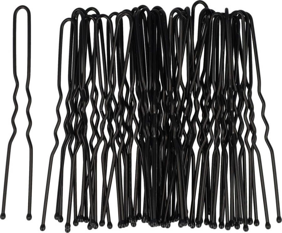 EM Haarpinnen Haardotspelden 40 Stuks 6cm Zwart