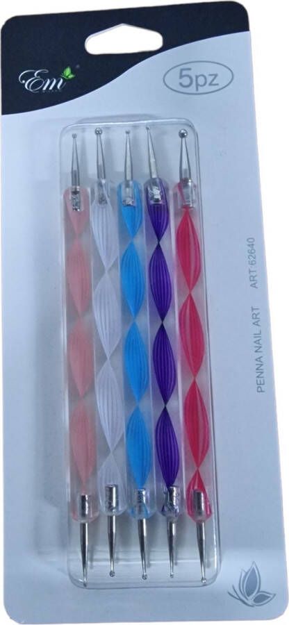 EM Milano Nailart Dotting Pen Dotting Tool Druppelpennen 5st