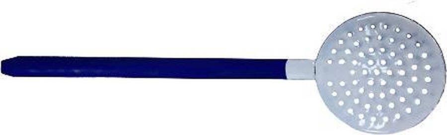 Emaille A'dam Emaille schuimspaan wit blauw lengte 39 cm Ø 10 cm