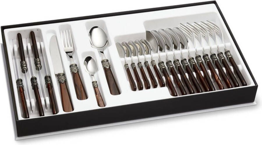 EME Italy EME Napoleon Bestekcassette Bruin met Paremoer 24 delig (6 personen)