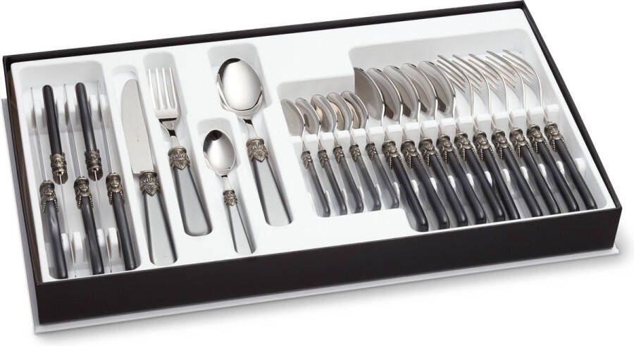 EME Italy EME Napoleon Bestekcassette Grijs met Paremoer 24 delig (6 personen)