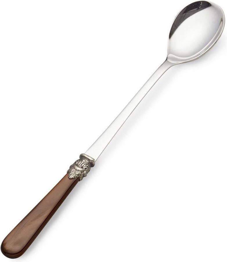 EME Italy EME Napoleon Longdrink lepel Sorbetlepel Bruin met Parelmoer (21 5 cm)