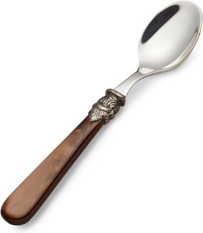 EME Italy EME Napoleon Theelepel Koffielepel Bruin met Parelmoer (13 5 cm)