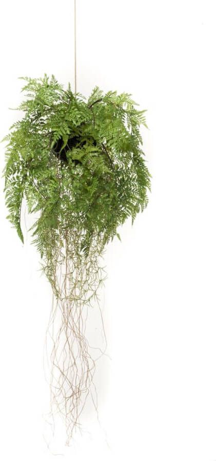 Emerald Kunst varen hangplant met wortels d35 cm