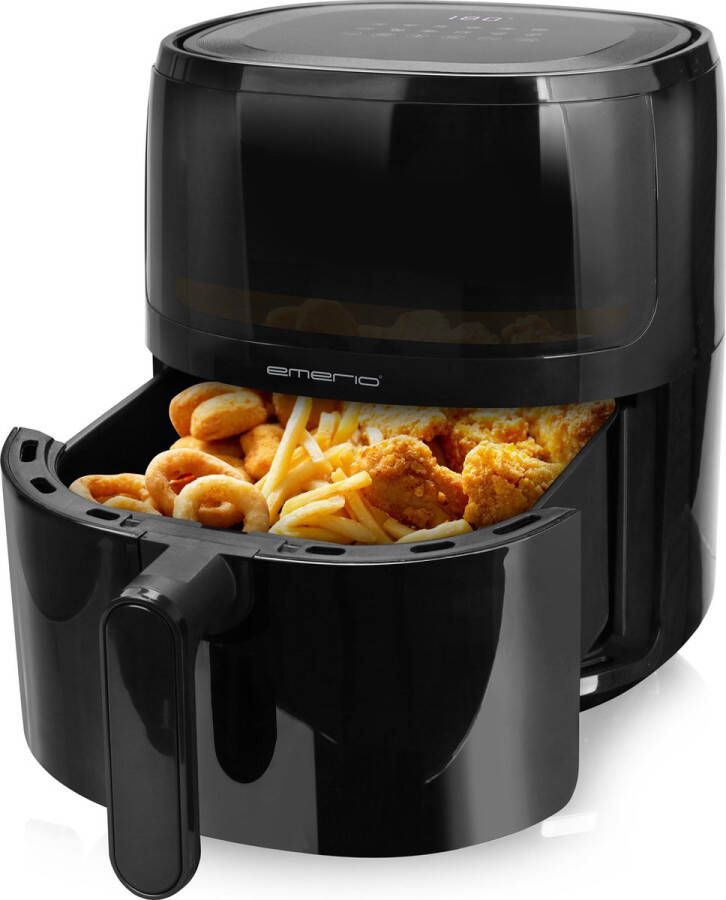 Emerio AF-129329.3 grote digitale heteluchtfriteuse met kijkvenster Frituren zonder extra olie 5 liter inhoud 12 automatische programma's Cool Touch BPA-vrij snel opwarmen 1500 watt