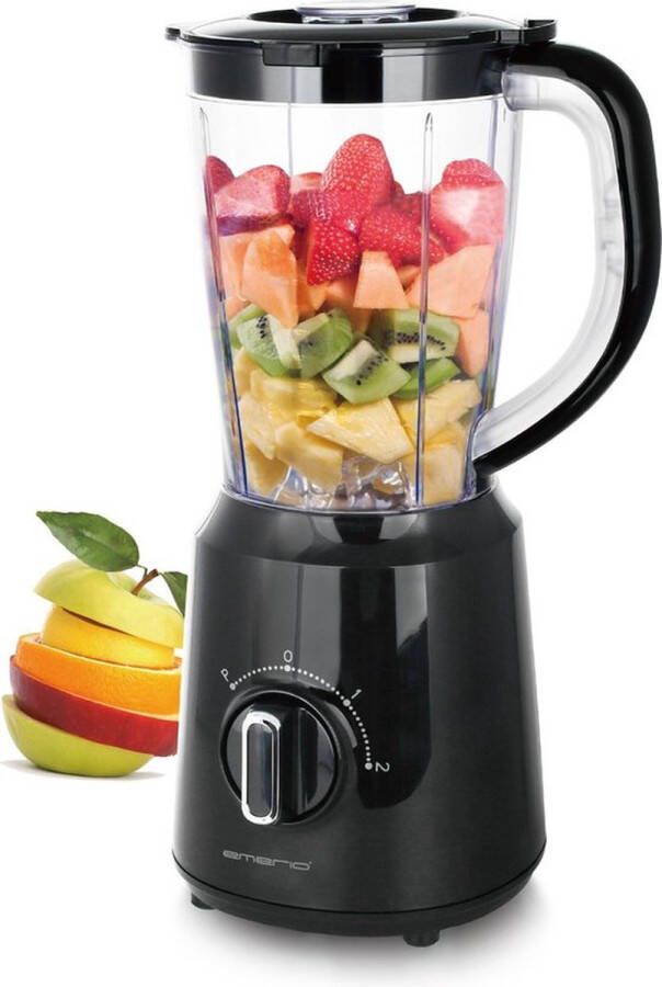 Emerio BL-124816.8 Blender BPA-vrij crush ijs-functie 1 5 liter 2 snelheden + pulse-functie meseenheid van roestvrij staal veiligheidsschakelaar vaatwasmachinebestendig 500 watt