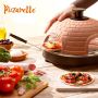 Emerio PO-115985 Pizzarette 4 persoons Handgemaakte terracotta koepel 4 Geïsoleerde bak spatels RVS bakplaat Cool touch - Thumbnail 2