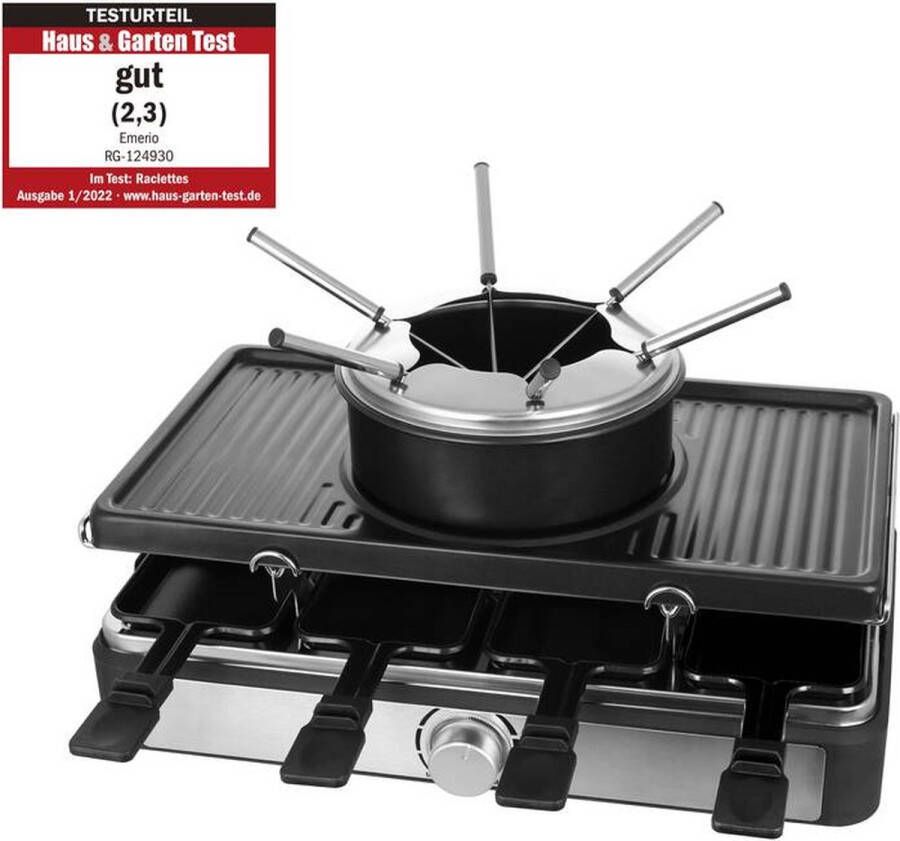 Emerio RG-124930 Gourmet en Fondue Set 8 persoons Anti Aanbaklaag Regelbare Thermostaat Indicatie Lampje