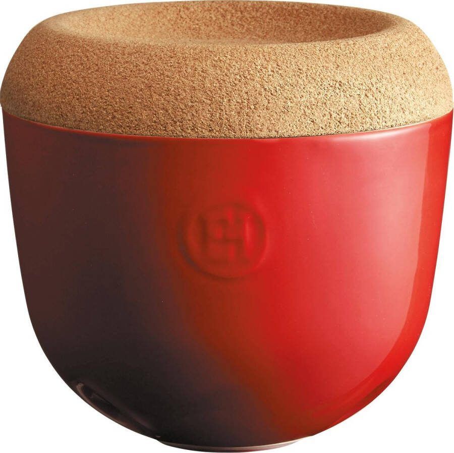 Emile Henry Kruidenpot 14 5 X 13 5 Cm 940 Ml Keramiek kurk Rood