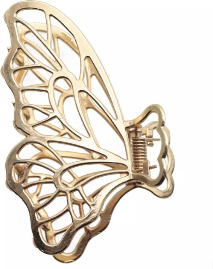Emilie collection haarklem goud geometrisch metaal vlinder