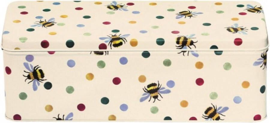 Emma Bridgewater Bewaarblik Polka Bees- Stippen Blik Rechthoek 24 5 x 10 5 x 8 cm