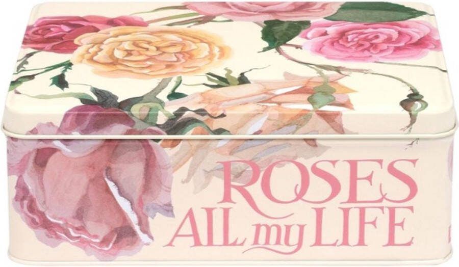 Emma Bridgewater Bewaarblik Roses All My Life Roze Blik Rechthoek 19 5 x 15 4 x 7 5 cm