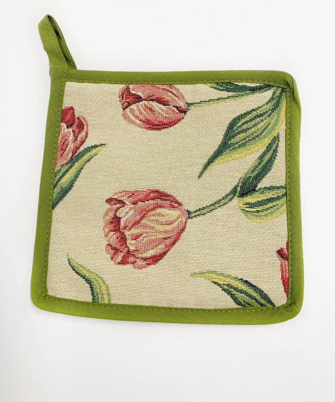 Emme Pannenlap luxe gobelinstof Tulpen