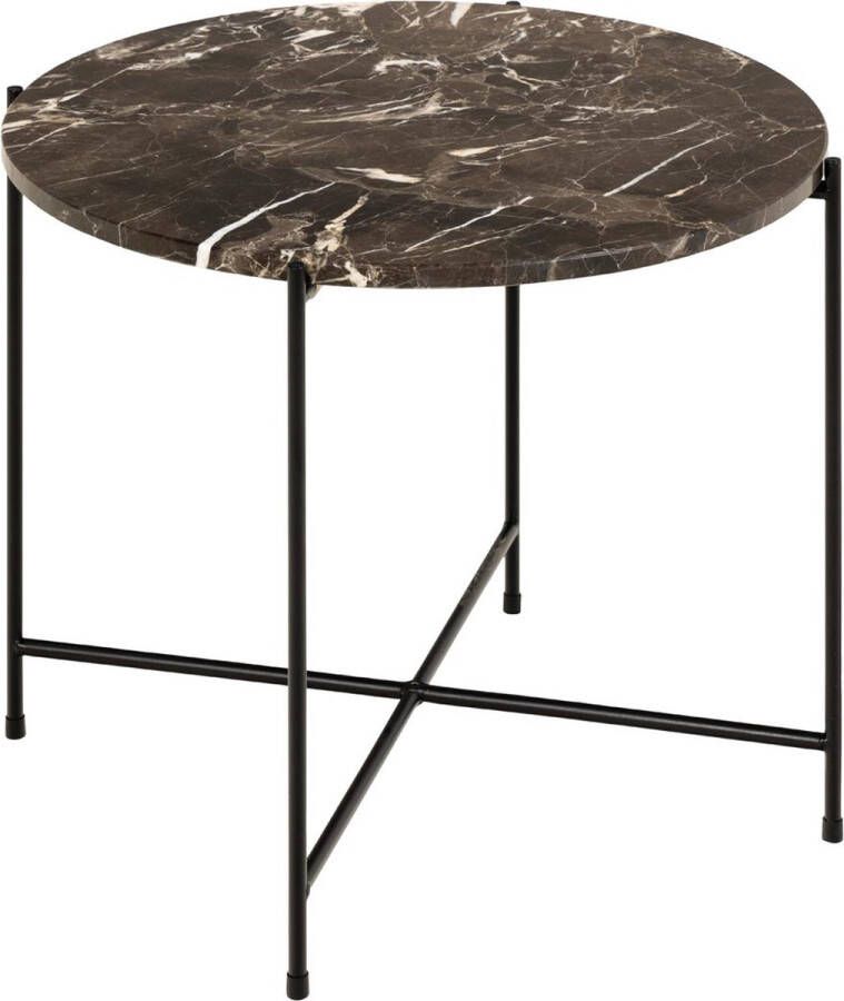 Bendt Bijzettafel Carolien Bruin Marmer Ø52cm Rond