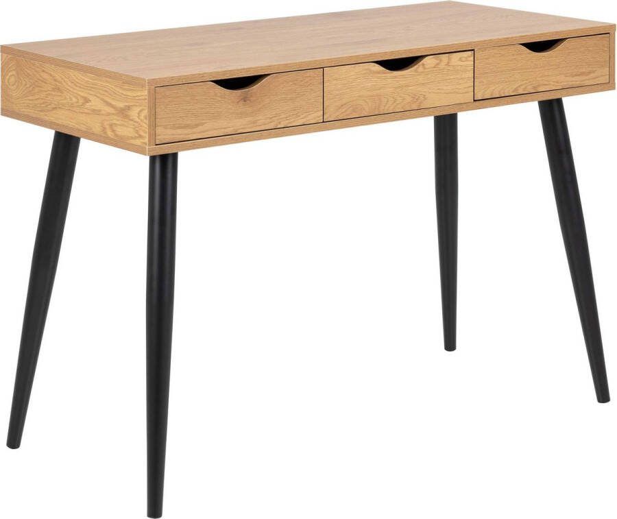 Leen Bakker Bureau Montijo eiken zwart 77 1x110x50 cm