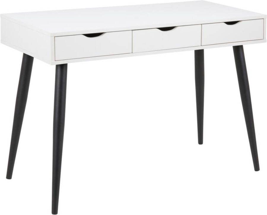 Bendt Bureau sidetable 'Märta' 110 x 50cm met 3 laden kleur zwart wit