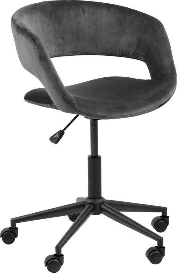 Merkloos Sans marque Burostoel Glud in grijze velours stof en in hoogte verstelbaar - Foto 2