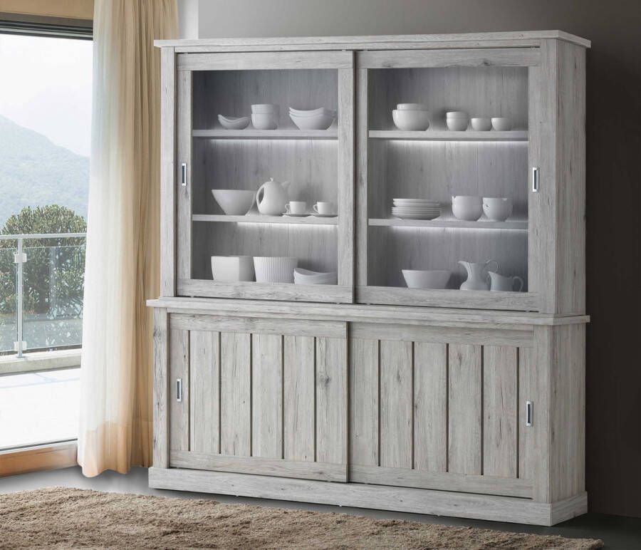 Emob Dressoir Eddy 2 schuifdeuren Eik