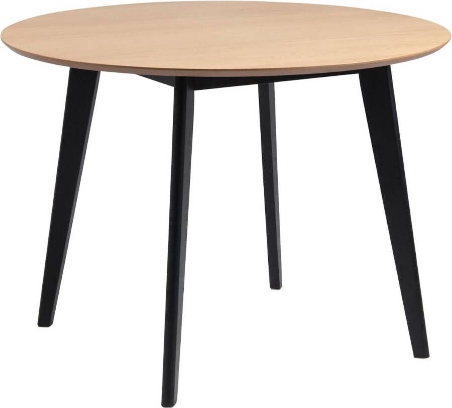 Leen Bakker Eetkamertafel Roxy eiken zwart 76xØ105 cm