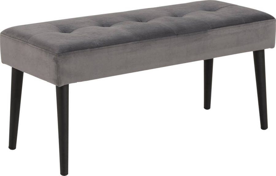 Leen Bakker Bankje Gaby fluweel donkergrijs 45x95x38 cm