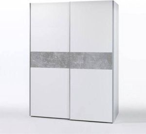 Emob Kledingkast Wouter 170cm met 2 deuren wit beton