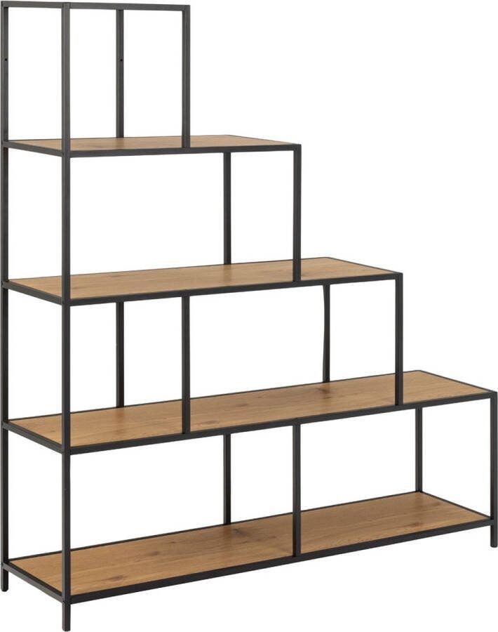 Emob Rek Dover 135cm 4 legplanken zwart wilde eik