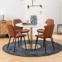 Giga Living Eettafel Menno Marmer Wit Ø105cm Gouden Onderstel - Thumbnail 5
