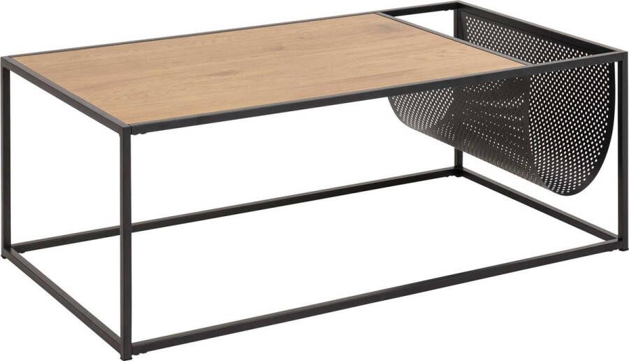 Leen Bakker Salontafel Jaxx eiken zwart 40x110x60 cm
