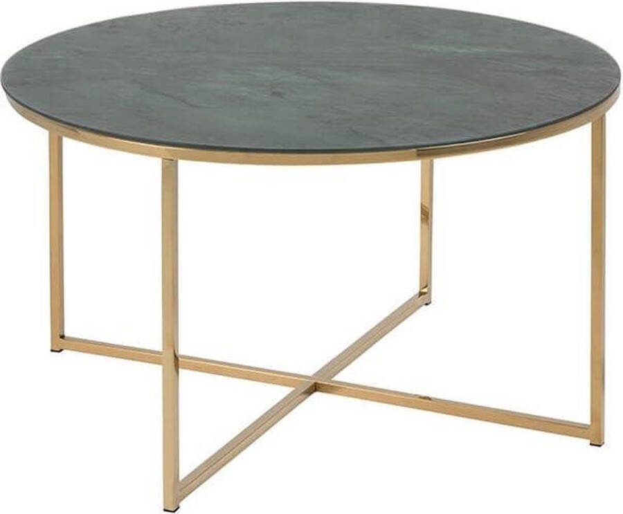 Leen Bakker Salontafel Ostana groen goudkleur 45xØ80 cm
