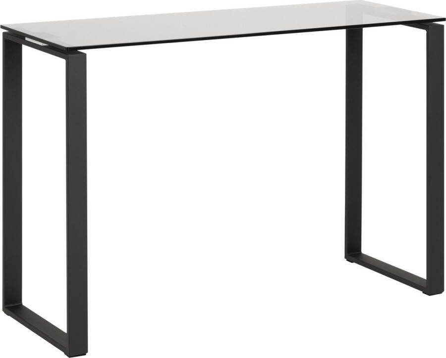 Emob Sidetable Nicola 110cm grijs getint glas zwart