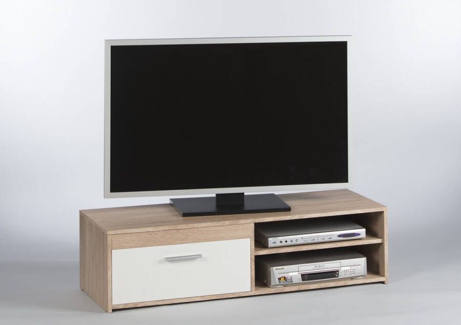Emob TV Meubel Tv-meubel Gamba met 1 deur 120cm Wit; Bruin