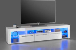 Emob TV Meubel Tv-meubel Gazza met 3 lades 200cm Wit