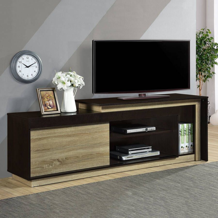 Emob TV Meubel Tv-meubel Munis met 1 deur 180cm Bruin; Zwart