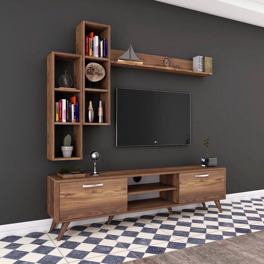 Emob TV Meubel Wren TV-meubel 100% Gemelamineerd Notelaar x48 180cm Bruin