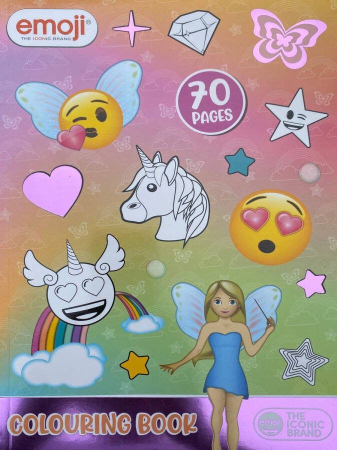 Emoji eenhoorn en magie Kleurboek 70 pages mega colour fun colouring book