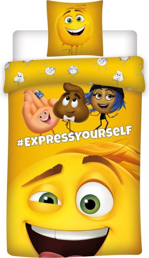 Emoji The movie Dekbedovertrek Eenpersoons 140 x 200 + cm Geel