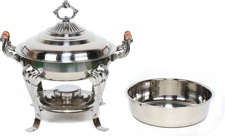 Empire's Product Empire's Buffetwarmer Chafing Dish Warmhoudbakken Warmhoudplaat Elegante Buffetwarmer Zilver