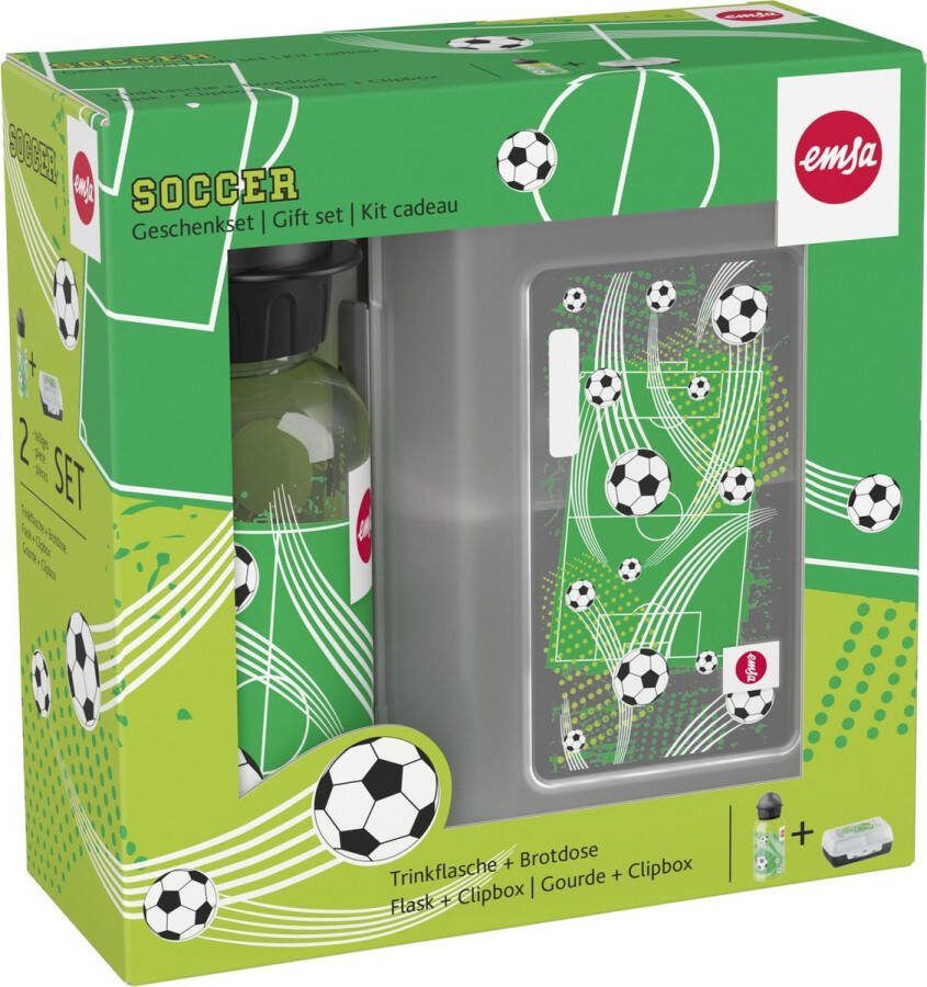 Emsa KIDS Set Drinkfles + Brooddoos Motief: Voetbal
