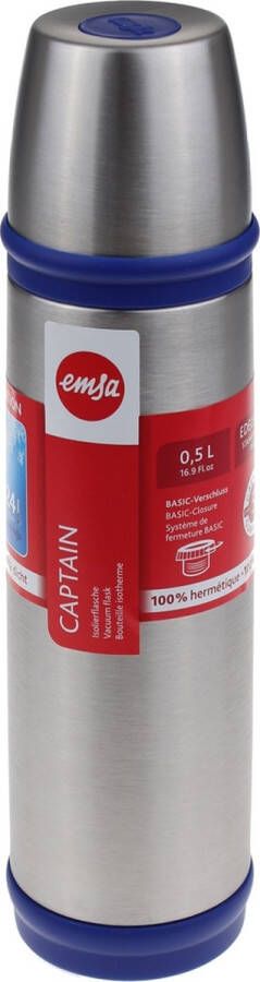 Emsa 502472 Captain Isoleerfles 0.5L RVS Blauw