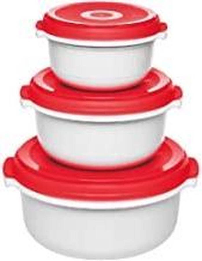 Emsa Micro Family bewaardozen magnetron starterset wit rood 3-delig