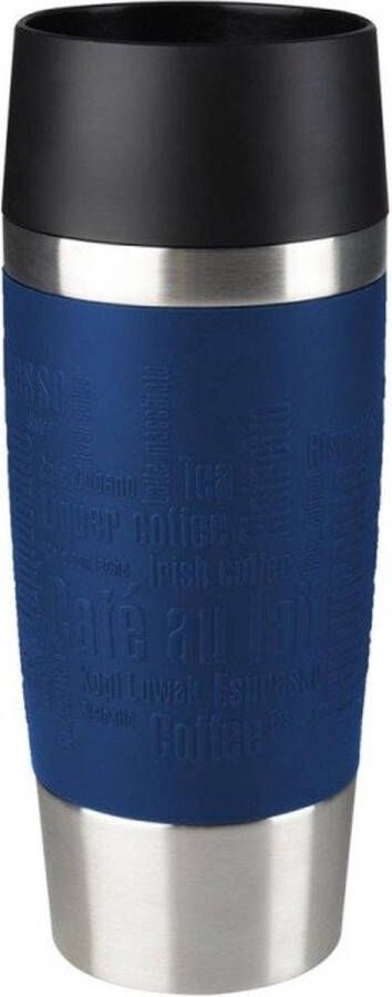 Emsa Travel Mug Isoleerbeker 0 36L Blauw Siliconen Band
