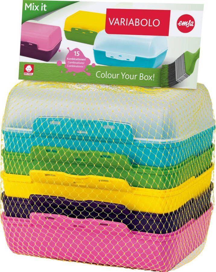 Emsa Variabolo 509388 Voorraaddoos Rechthoekig Set Meerkleurig 6 stuk(s)