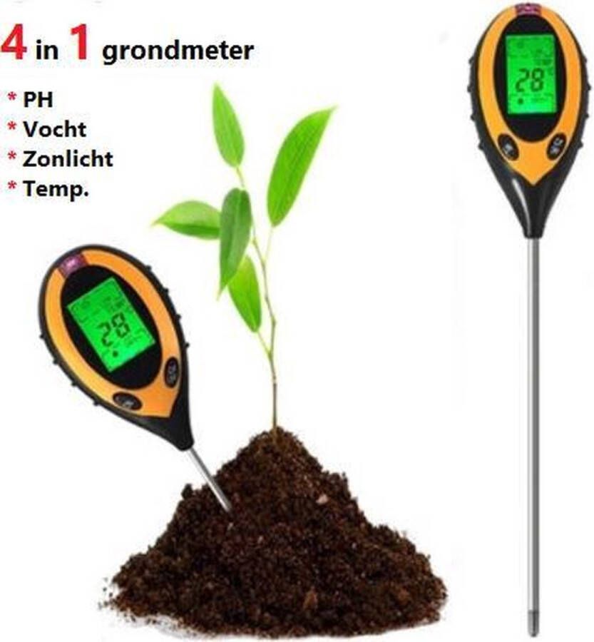 EMZ Vochtmeter planten 4in1 PH-meter Vocht Meter 4in1 meter grondmeter Vochtigheidsmeter Plantenmeter
